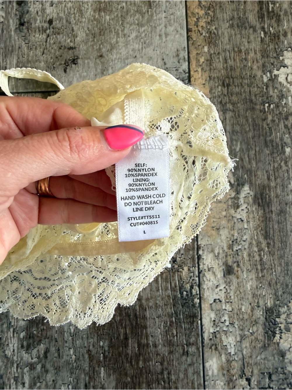 2 for $10 sale: Fab’rik ivory cream lace bralette - L - Picture 3 of 4
